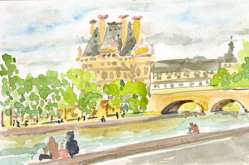 Paris travel sketch by Carol Eddy